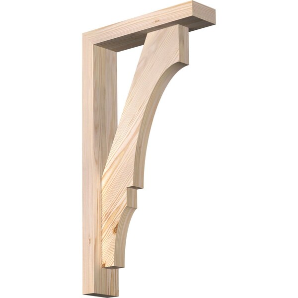 Ekena Millwork Balboa Block Smooth Bracket w/ Offset Brace, Douglas Fir, 3 1/2"W x 14"D x 26"H BKT0402X14X26BOA05SDF - main